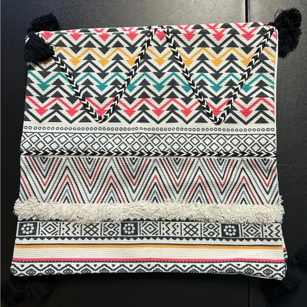 Alysheer Set of Two Colorful Cotton Embroidered Decorative Throw Pillow Covers